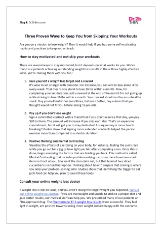Three Proven Ways to Keep You from Skipping Your Workouts