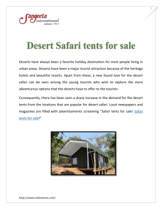 Desert Safari tents for sale