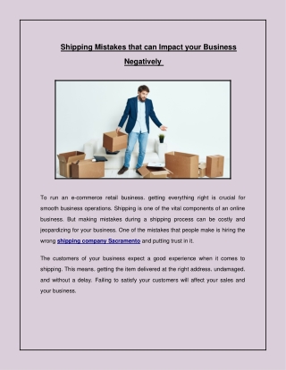 Shipping Mistakes That Can Impact Your Business Negatively