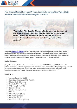 Fire Trucks Market