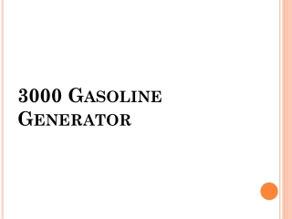 3000 Gasoline Generator