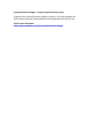 Corporate Brochure Designer - Creative Corporate Brochure Cover