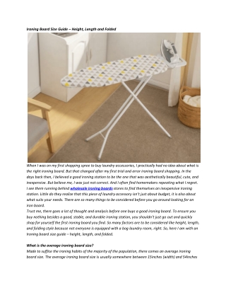 Ironing Board Size Guide – Height, Length and Folded