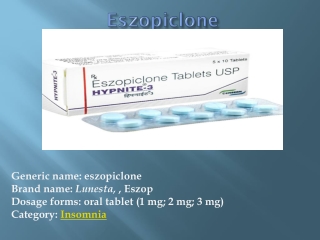Buy Eszopiclone online.