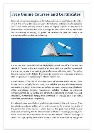 Free Online Courses and Certificates