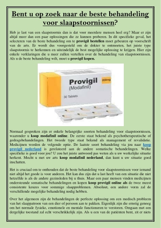 Bent u op zoek naar de beste behandeling voor slaapstoornissen