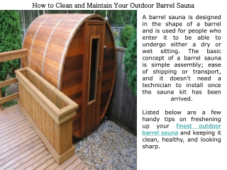 How to Clean and Maintain Your Outdoor Barrel Sauna