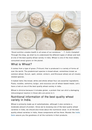 Good nutrition creates health in all areas of our existence