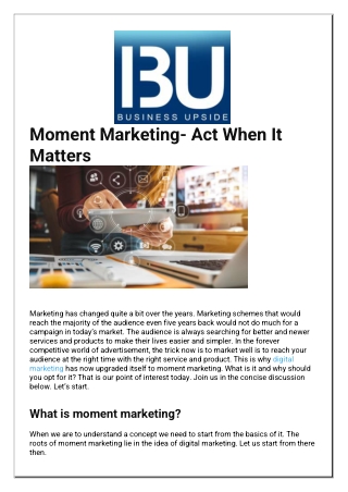 1 Moment Marketing Act When It Matters