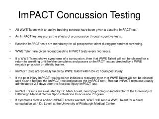 ImPACT Concussion Testing