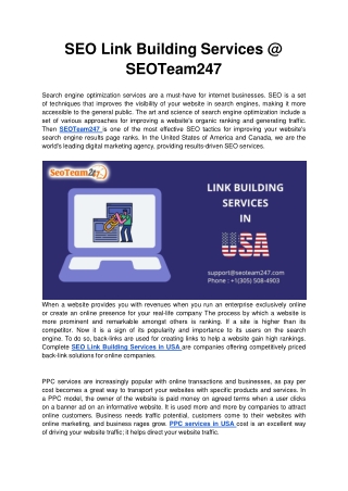 SEO Link Building Services  SEOTeam247