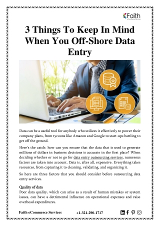 3 Things To Keep In Mind When You Off-Shore Data Entry