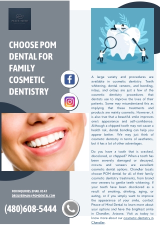 Choose POM Dental for Family Cosmetic Dentistry