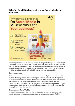 Why Do Small Businesses Require Social Media to Survive?