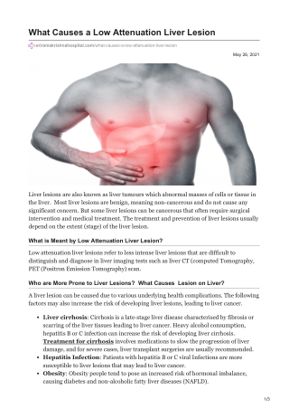 What Causes a Low Attenuation Liver Lesion