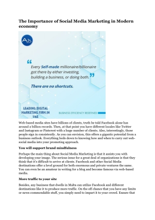 The Importance of Social Media Marketing in Modern economy