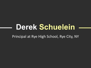 Derek Schuelein - Professional High School Educator