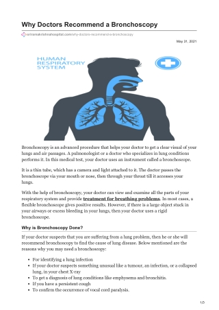 Why Doctors Recommend a Bronchoscopy