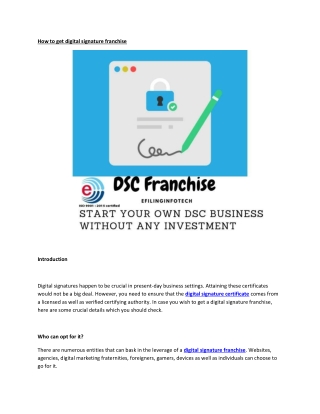 How to get digital signature franchise