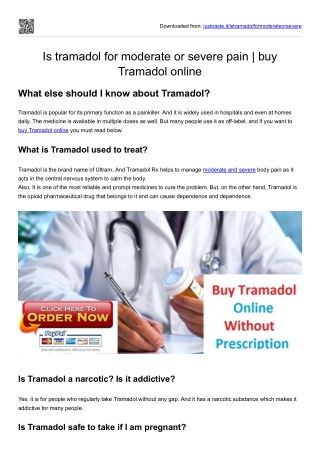 Is tramadol for moderate or severe pain  buy Tramadol online