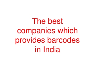 The best companies which provides barcodes in India