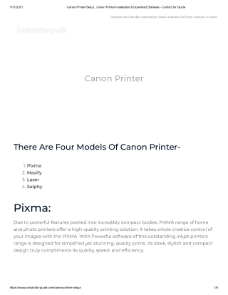 Canon Printer_Setup , Canon Printer Installation & Download Software - Contact for Guide
