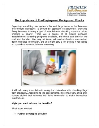 The Importance of Pre-Employment Background Checks