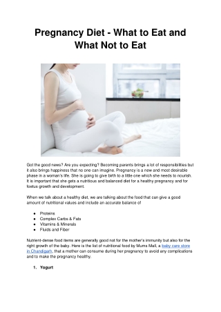 List of Foods to Eat and Avoid During Pregnancy