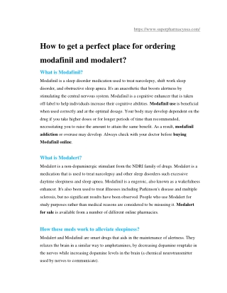 How to get a perfect place for ordering modafinil and modalert