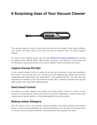 6 Surprising Uses of Your Vacuum Cleaner