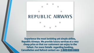 1-559-890-0229- Republic Airways Cancellation | Refund Policy