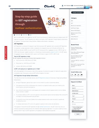 Step-by-step guide to GST registration through Aadhaar authentication