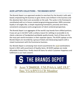 ACER LAPTOPS COLLECTIONS - THE BRANDS DEPOT