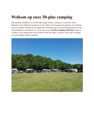 50 plus camping