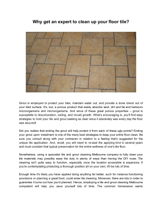 Grout Cleaner - Tile And Grout Cleaning Melbourne