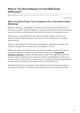 1What Is The Best Software To Find B2B Email Addresses