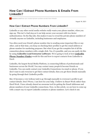 How Can I Extract Phone Numbers amp Emails From LinkedIn