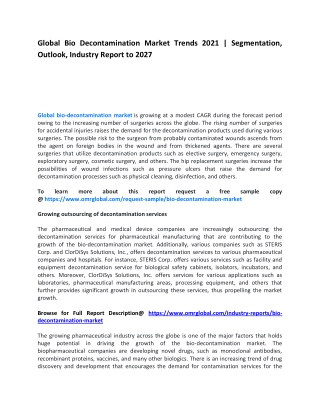 Global Bio Decontamination Market Trends 2021