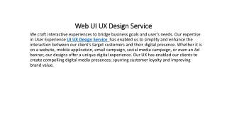 Web UI UX Design Service