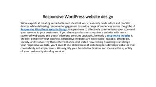 Responsive WordPress website design
