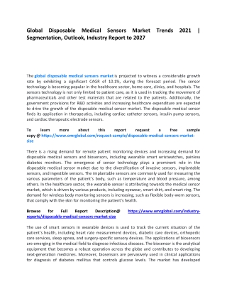 Global Disposable Medical Sensors Market Trends 2021