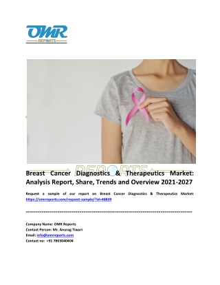 Breast Cancer Diagnostics & Therapeutics Market Analysis, Forecast 2021-2027