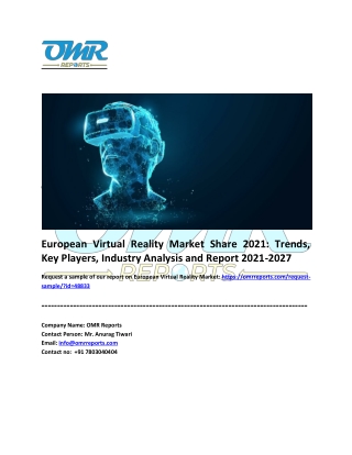 European Virtual Reality Market: Analysis, Share, Trends and Overview 2027