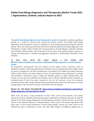 Global Food Allergy Diagnostics and Therapeutics Market Trends 2021