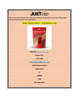 Hemp Gummy Bears  Justcbdstore.com