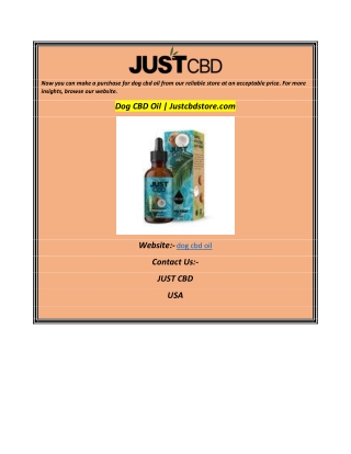 Dog CBD Oil  Justcbdstore.com
