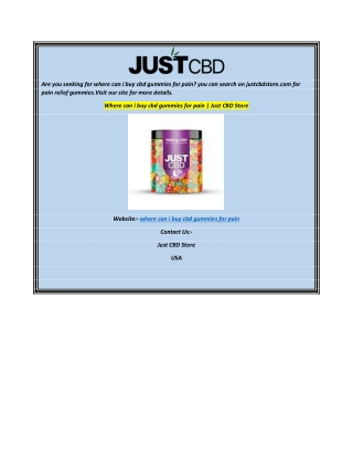 Where can i buy cbd gummies for pain  Just CBD Store