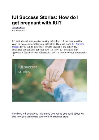 IUI Success Stories - How do I get pregnant with IUI