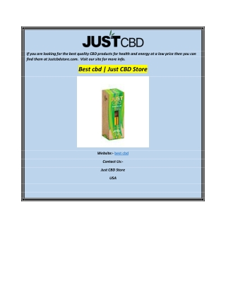 Best cbd  Just CBD Store