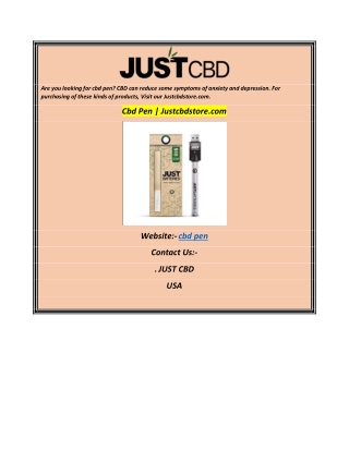 Cbd Pen Justcbdstore.com